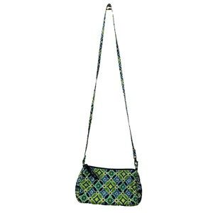VERA BRADLEY Green & Blue Floral Print Small Crossbody Bag